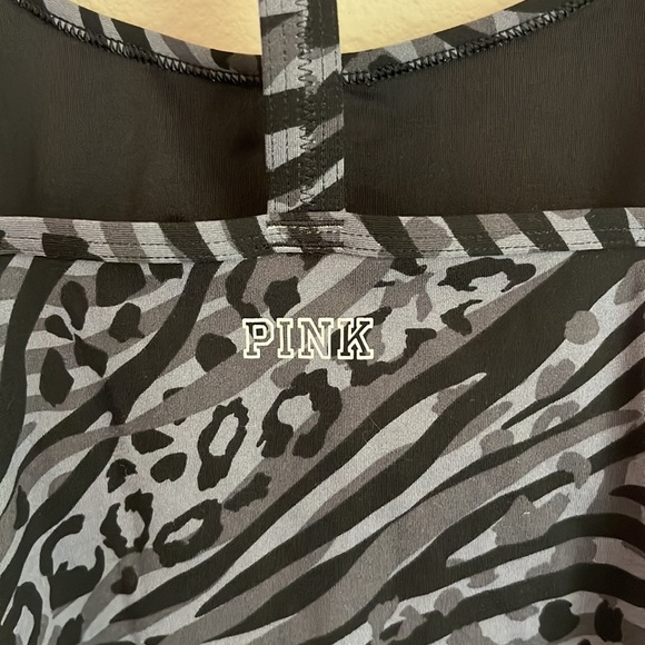 PINK workout tank with built in bra size S animal print - Picture 3 of 5